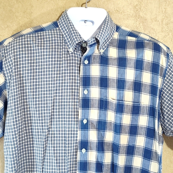 Dockers Men's Blue & White Short-Sleeve Button-Down Size M 100% Cotton Lot of 2 - Picture 8 of 16